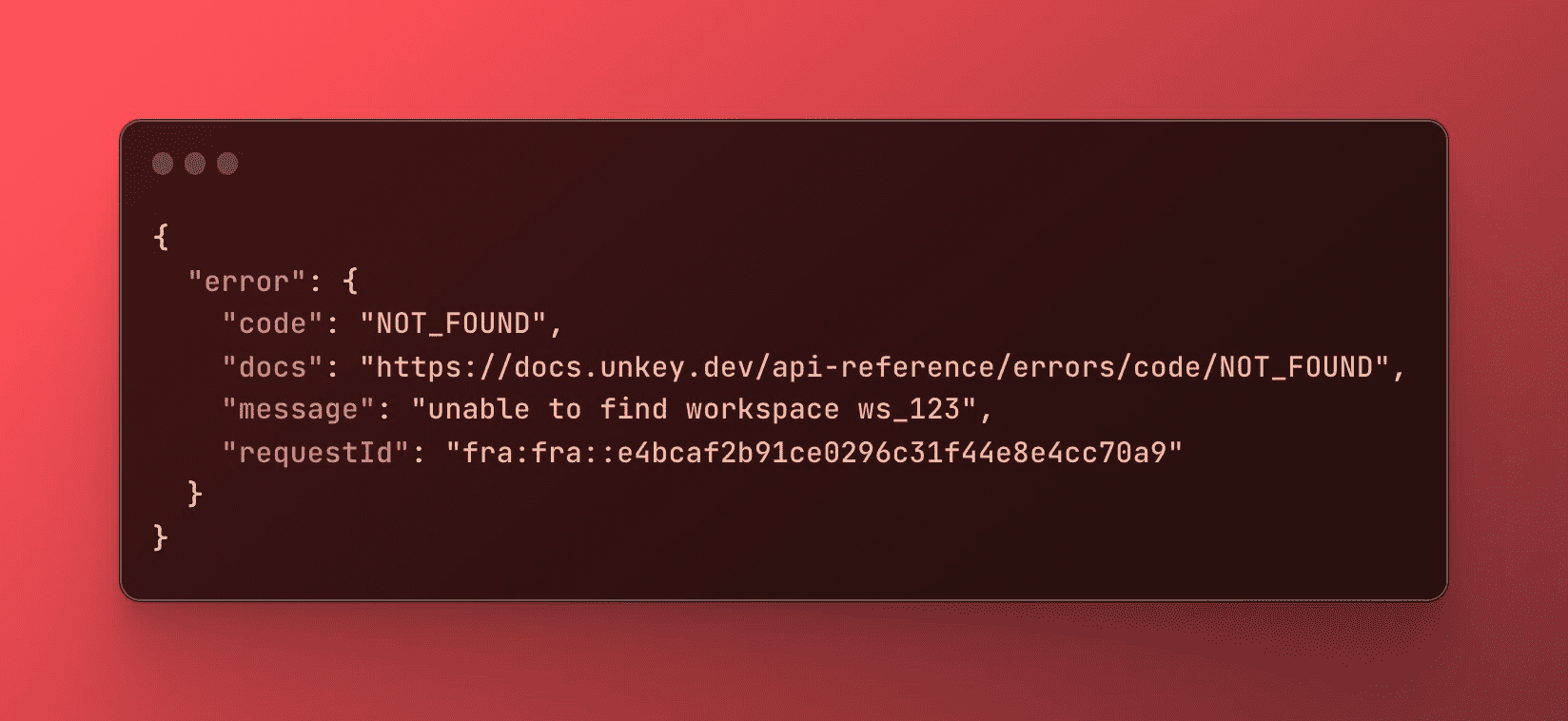 Example of an error code